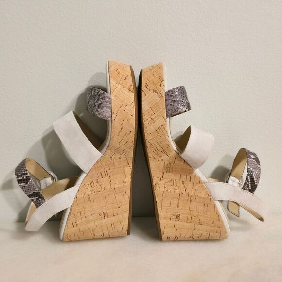 Geox Respira Wedged Sandals In Gray Snakeskin embossed leather 9 - Picture 4 of 9